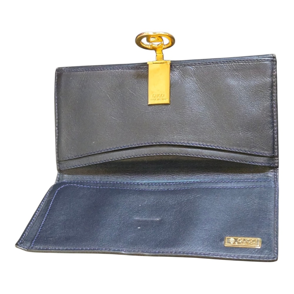 Gucci Vintage Blue Canvas/Leather His/Hers Wallets Made In Italy - Picture 3 of 7